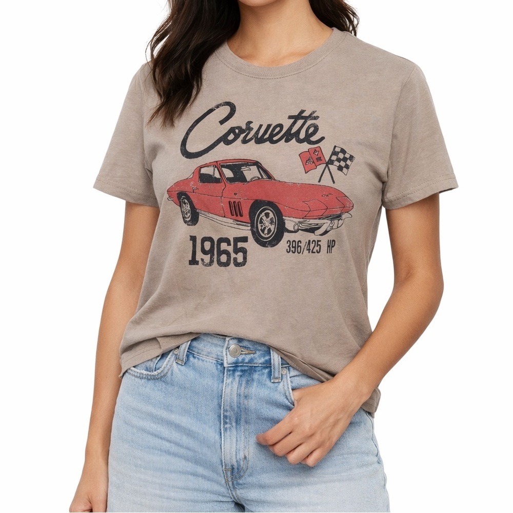 Vintage Style Corvette Graphic Tee 1965 | Women’s XS | Short Sleeve